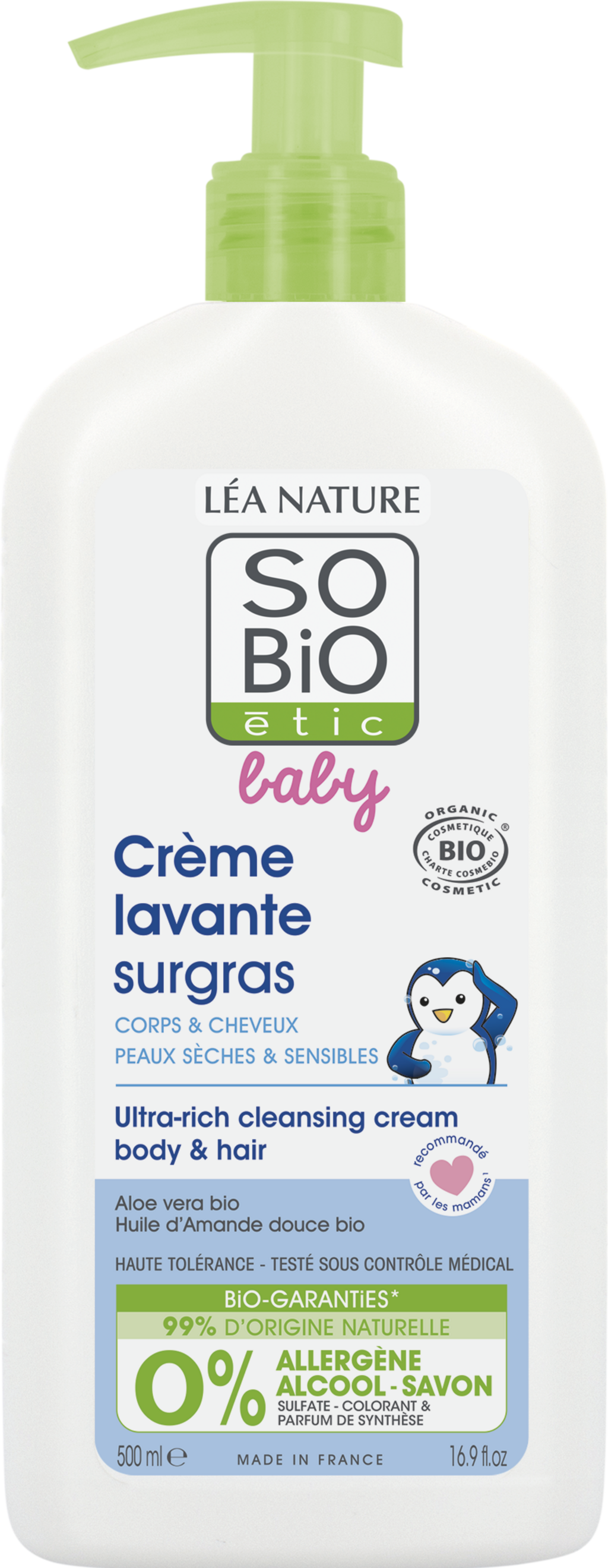 LÉA NATURE SO BiO étic  Baby Reichhaltige Reinigungscreme, 500 ml