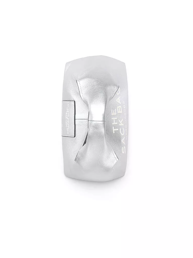 MARC JACOBS Ledertasche - Henkeltasche THE MINI SACK  silber