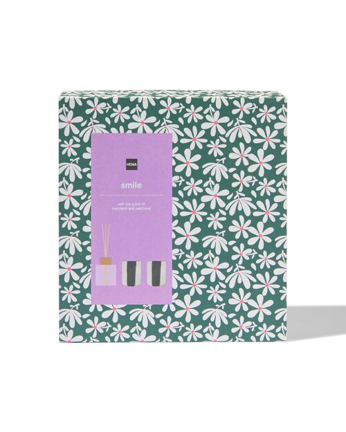 coffret cadeau bougie parfumée et bâtonnets smile