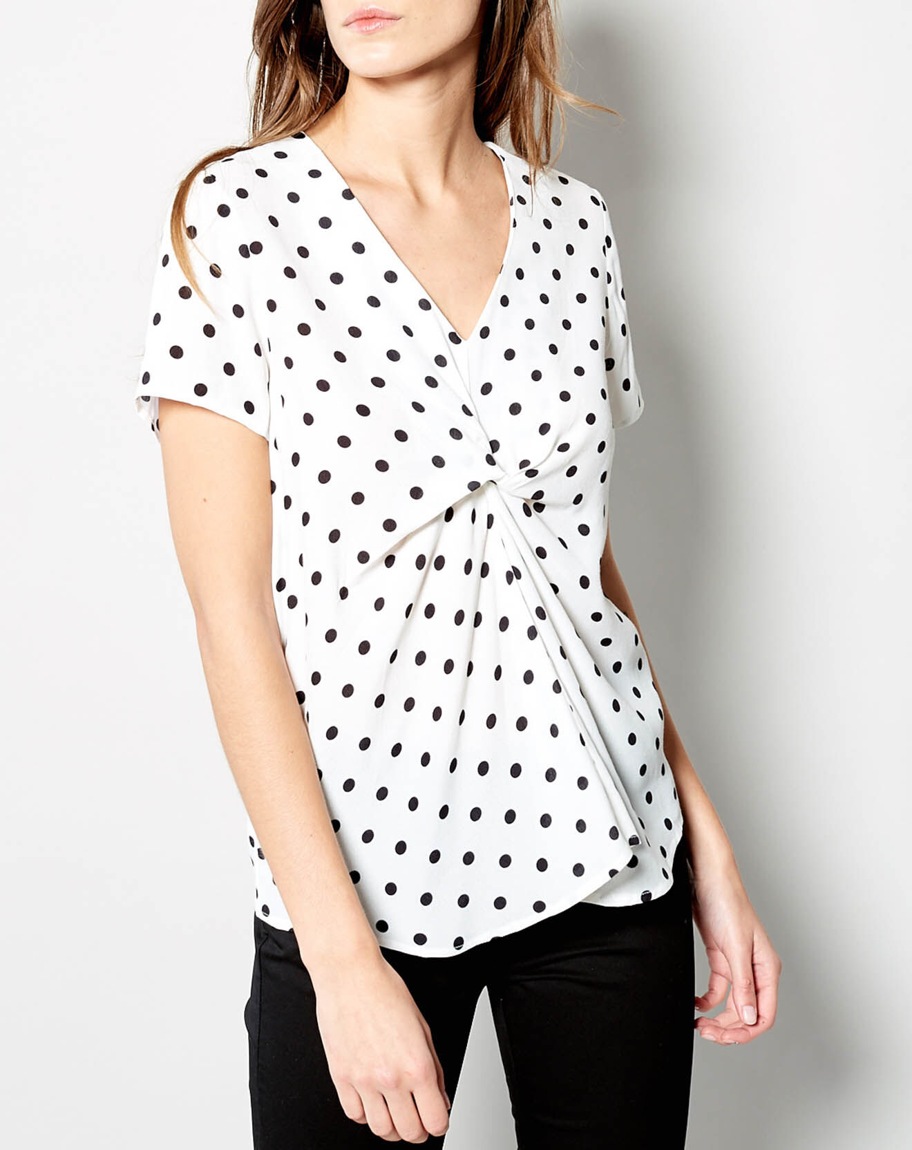 Karl Marc John Top Turquesa à pois blanc