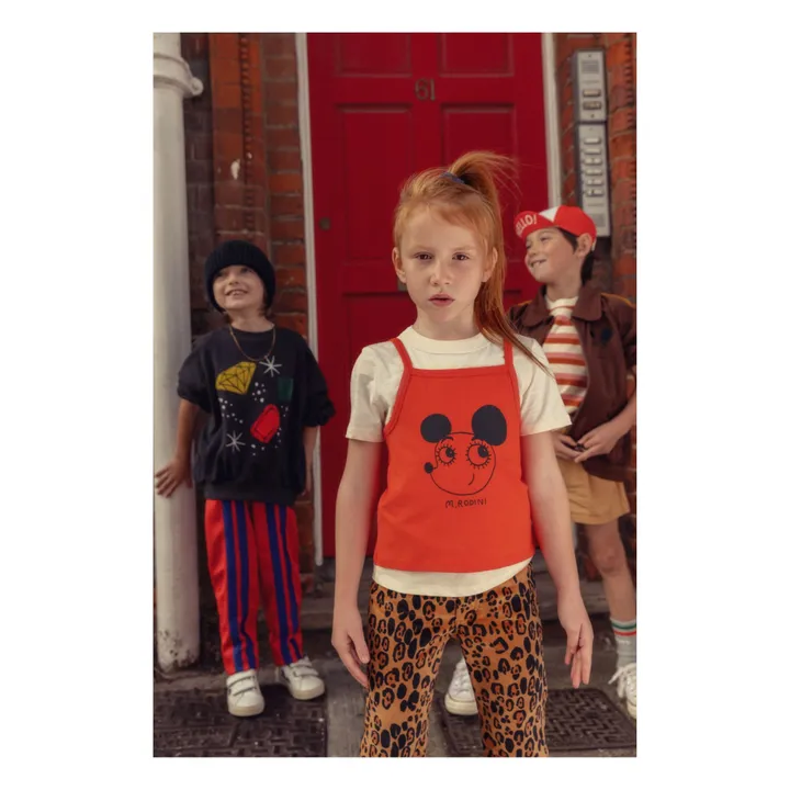 Mini Rodini T-Shirt et Débardeur Superposé Coton Bio Ritzrats | Orange