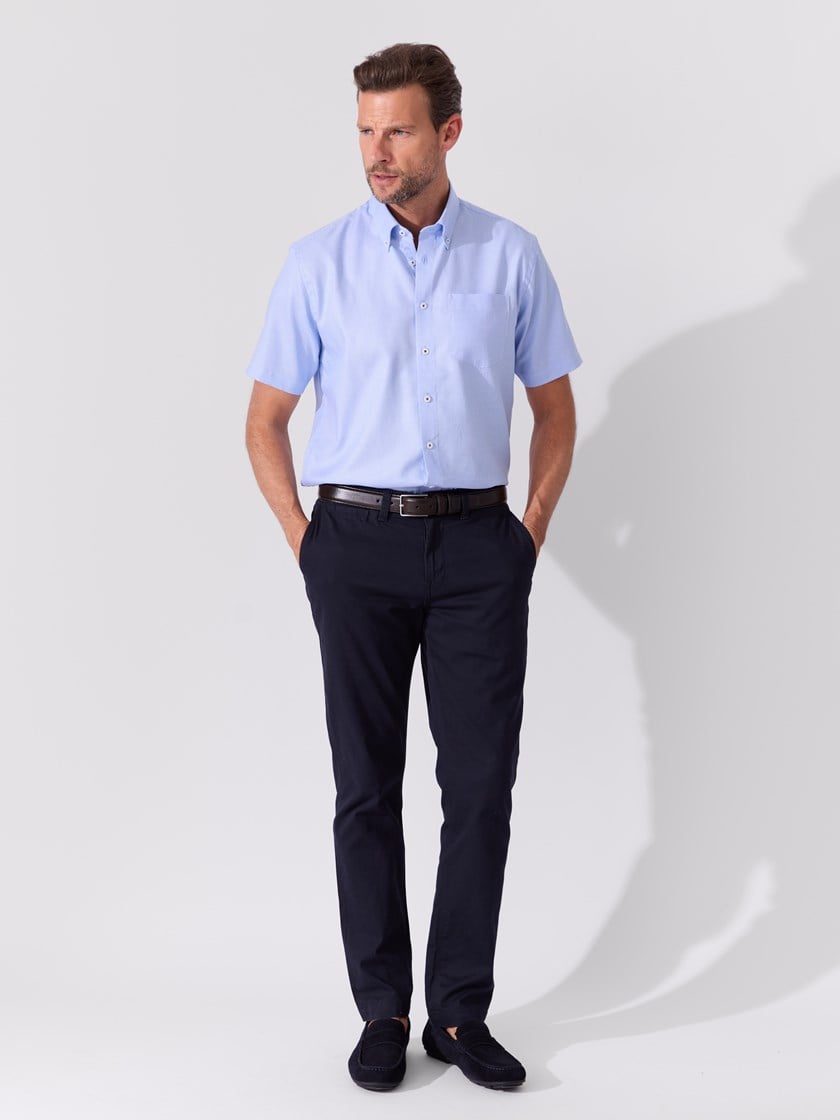 Larsen kortermet skjorte Chambray Blue