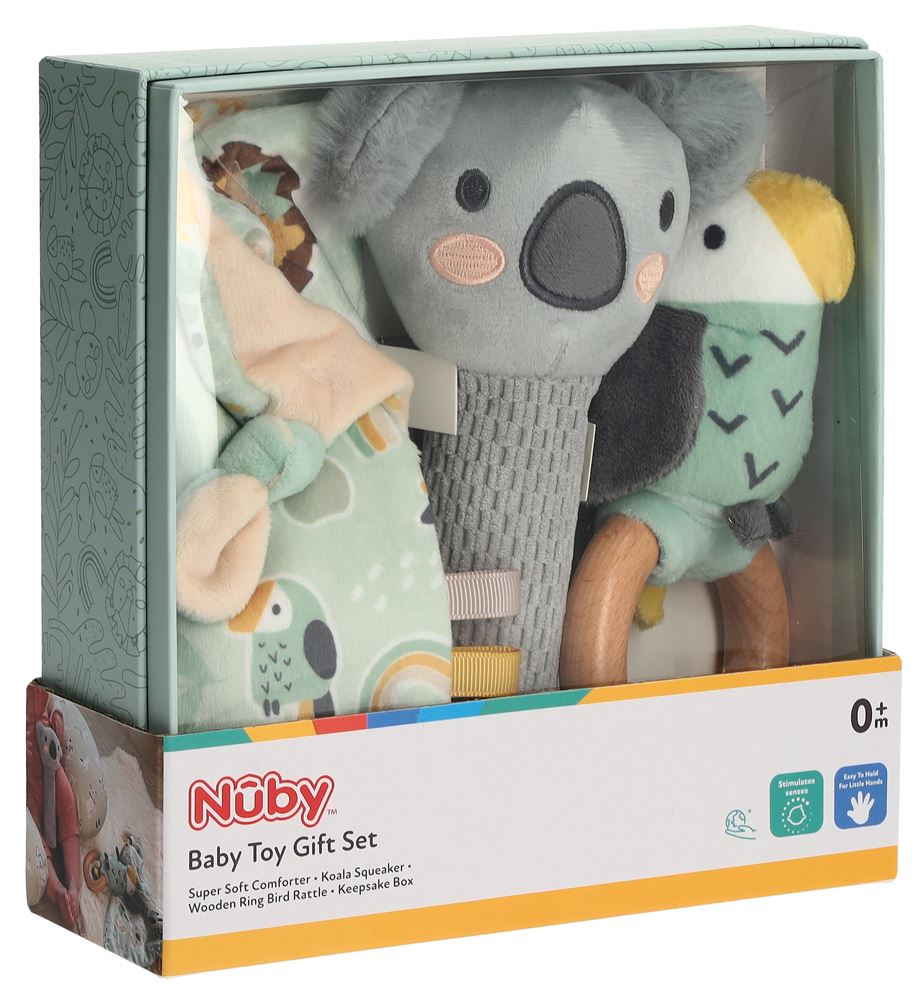 NUBY Baby Set<br>1 Stück, Papagei Koala Löwe 3 teilig