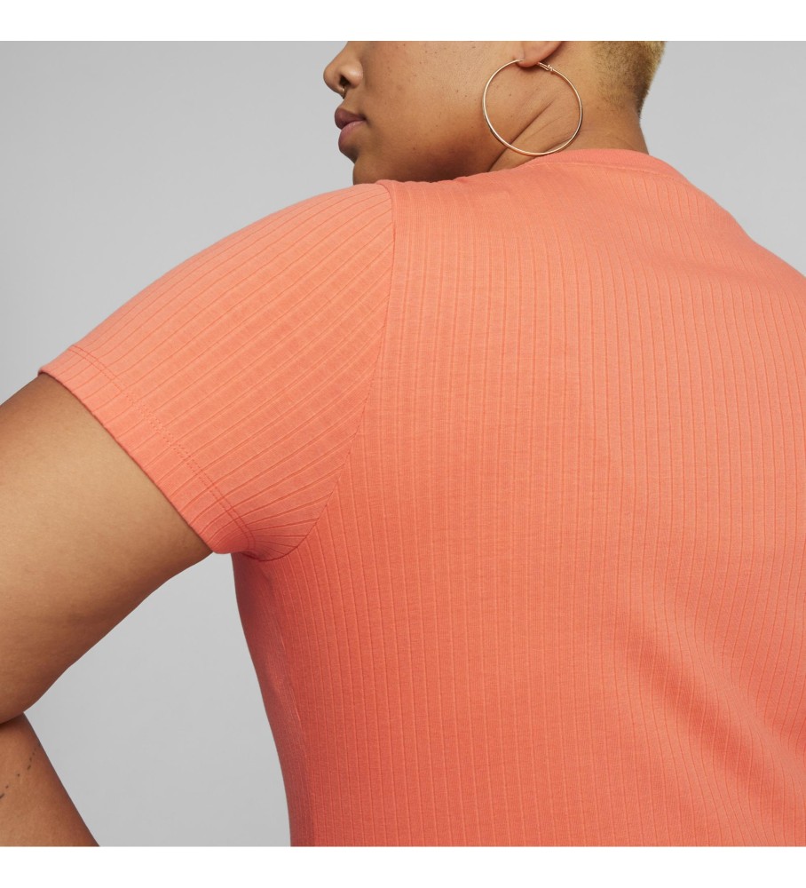 Camiseta Puma Classics Fitted Ribbed Laranja