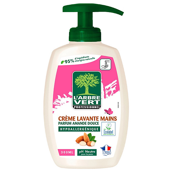 Crème lavante amande douce L'Arbre Vert 300 ml, lot de 6