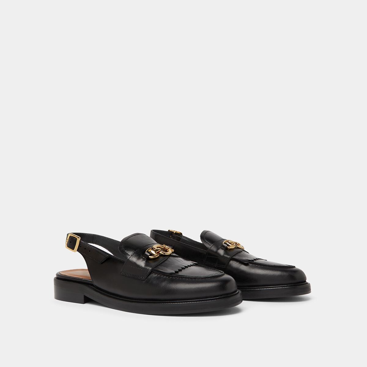 JONAK<br>Mocassins de couro com tira no calcanhar, Delphy