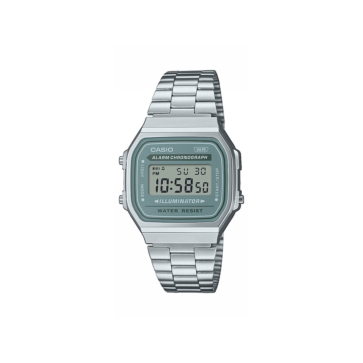 Montre CASIO VINTAGE homme bracelet acier inoxydable argent