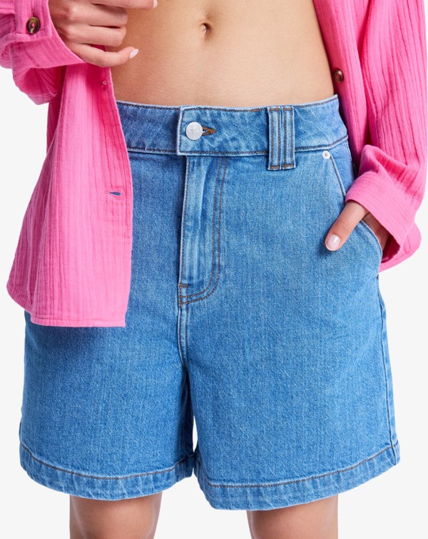 Island Hopper High Surf Wash Short en denim Bleu Femme
