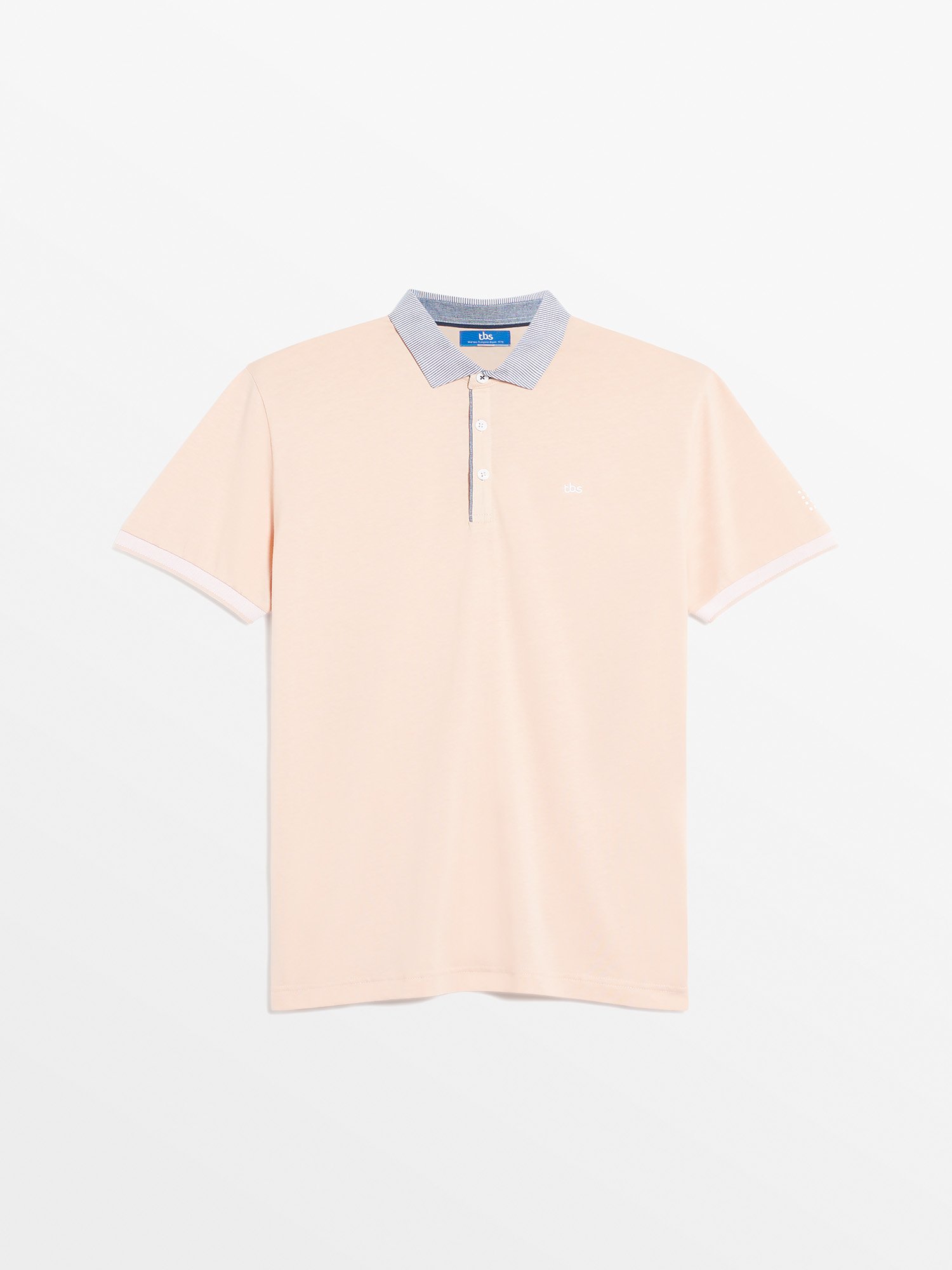 Polo Homme En Jersey de Coton Rose