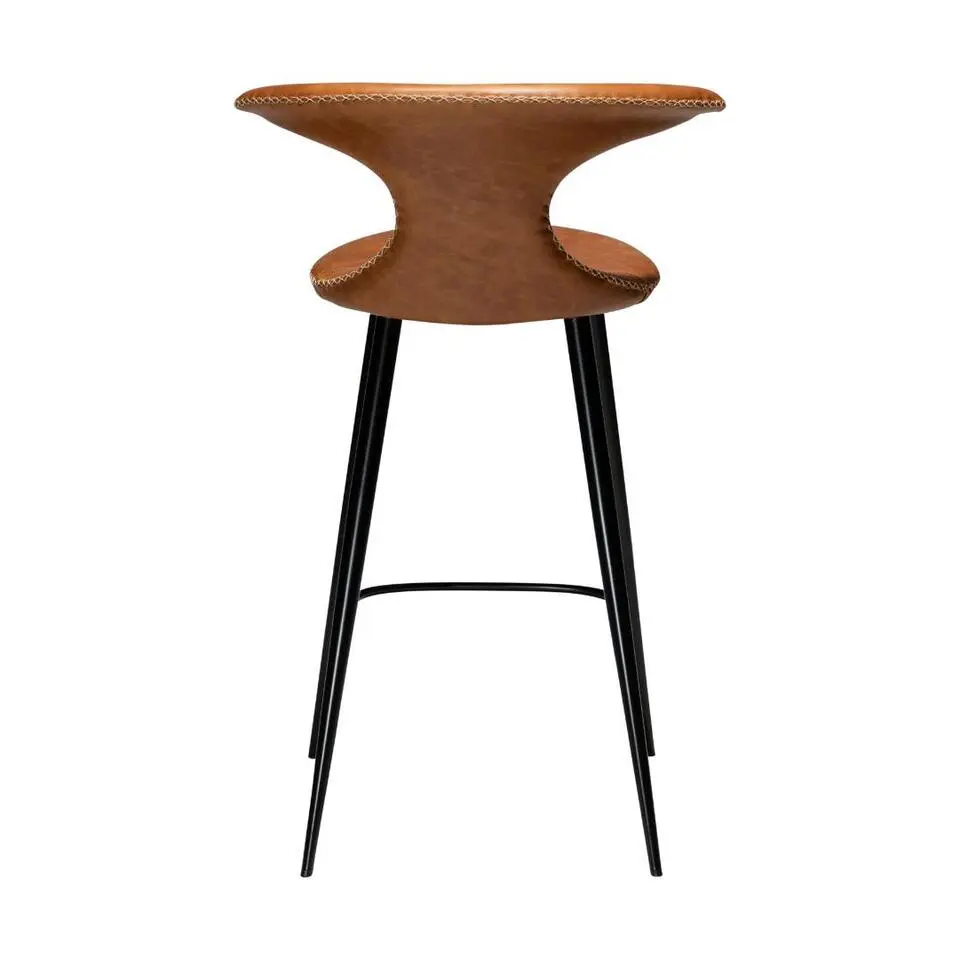 Hioshop Flair Dan-Form counterstoel echt leer bruin