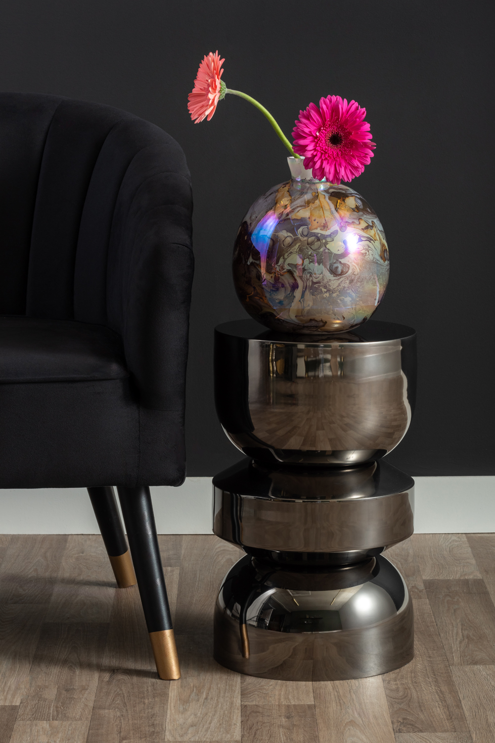 Vase Melange bottle pearly chocolate brown