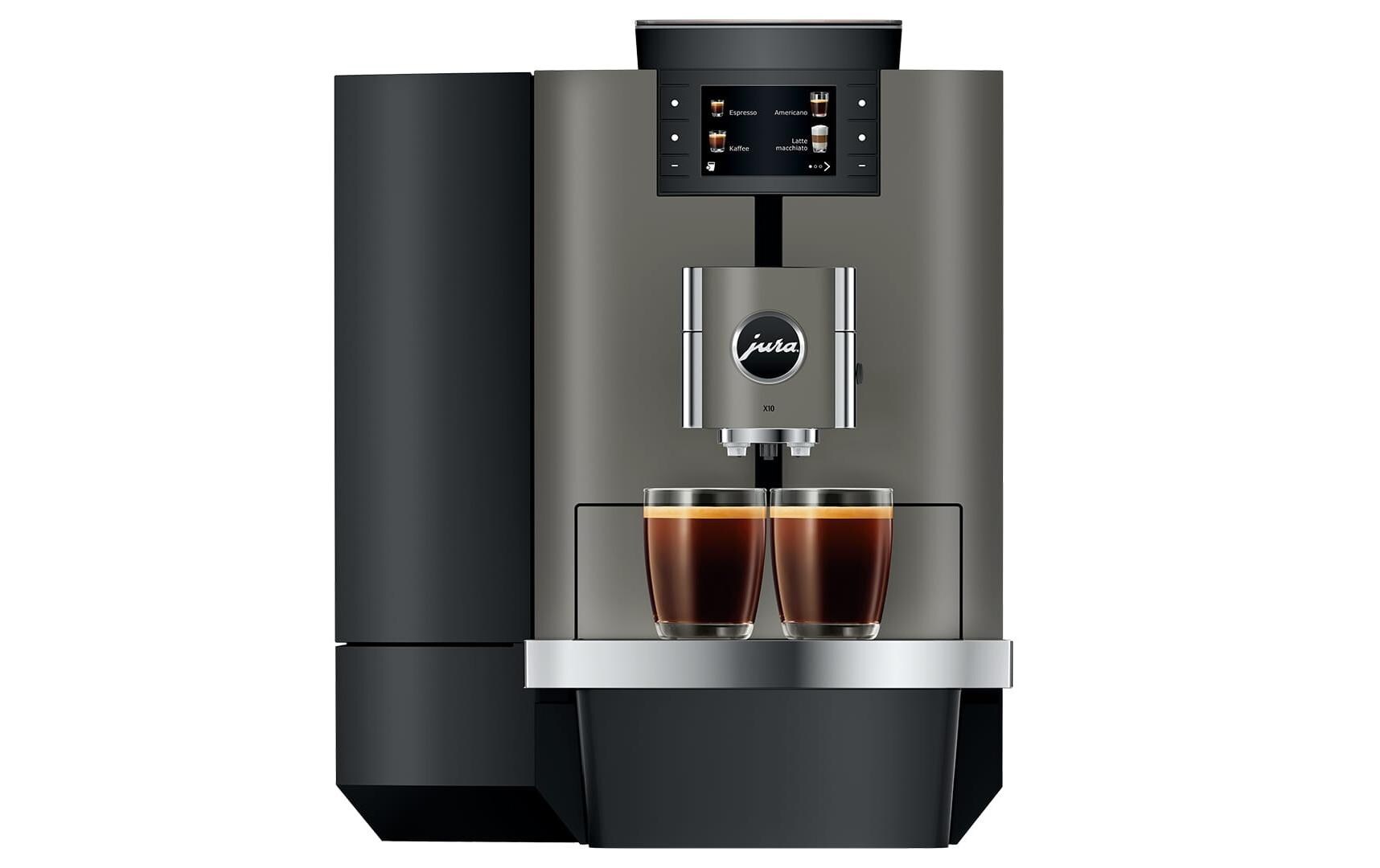 Kaffeevollautomat X10 Dark Inox (SA)<br>Kompakter Kaffeevollautomat mit 35 Kaffeespezialitäten und One-Touch-Lungo-Funktion
