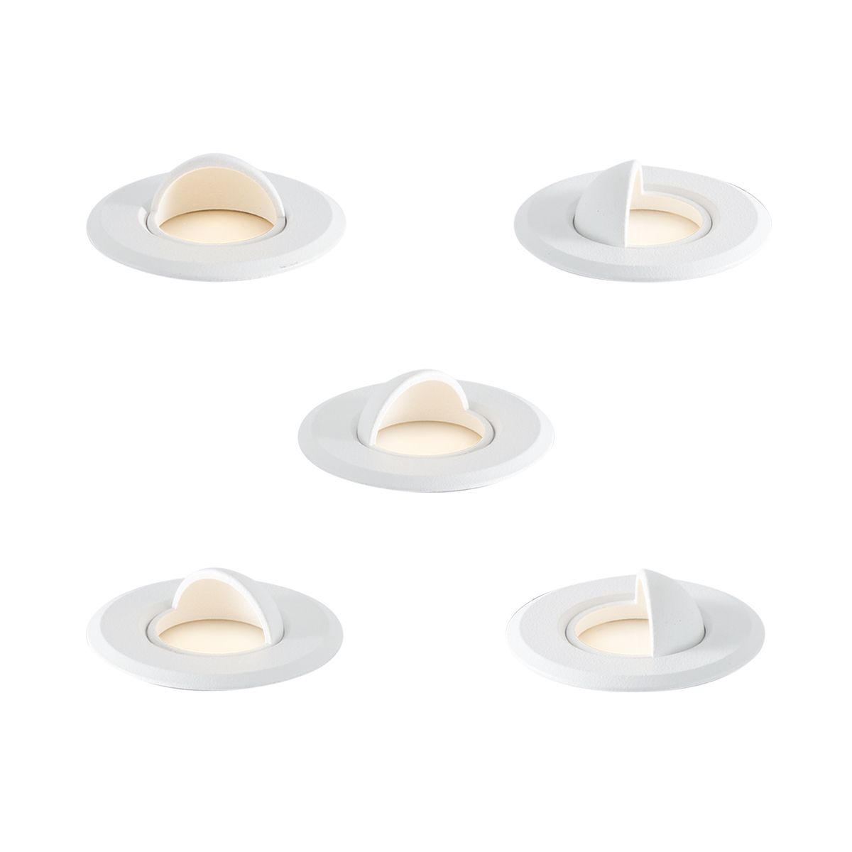 Set van 5 moderne grondspots wit incl. LED IP67 - Linsey