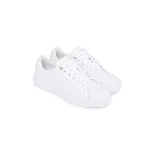 Tommy Hilfiger Casual Leather Cupsole Sneakers, Hvid, 41
