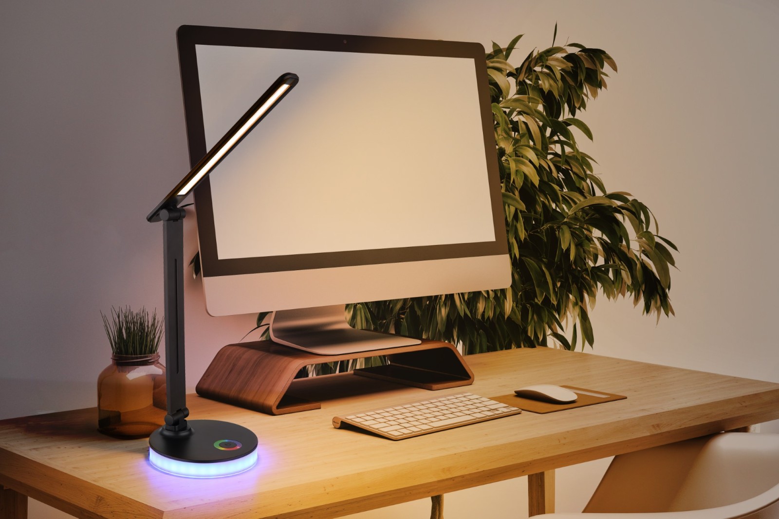 LED-Tischleuchte - schwarz matt - Touchdimmer