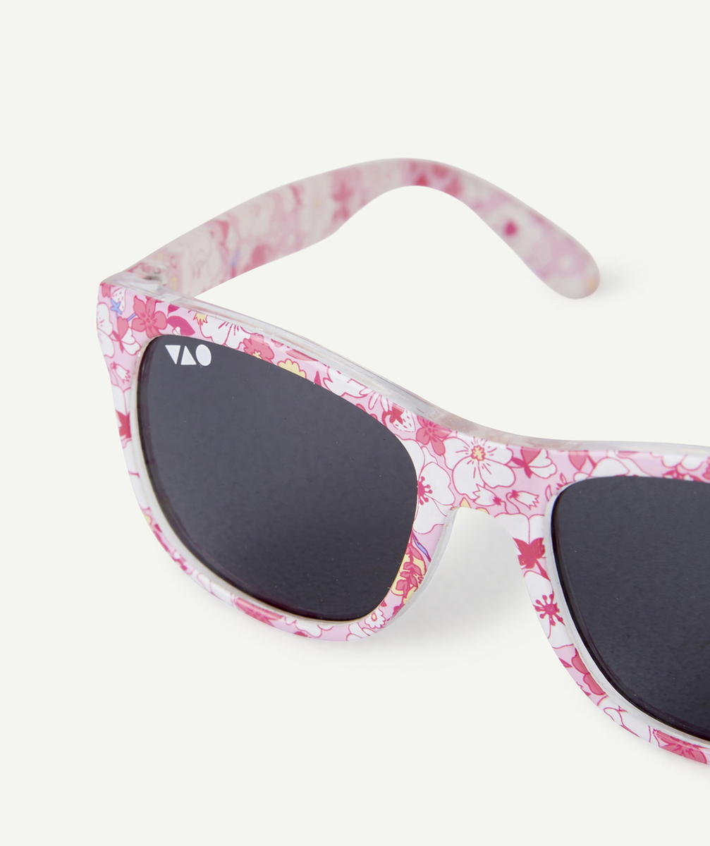 lunettes de soleil bébé fille roses et imprimées fleurs