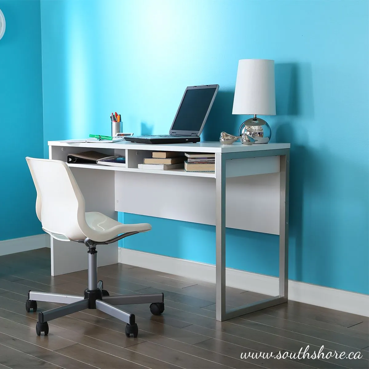 South Shore Bureau de Travail Interface - Blanc Solide