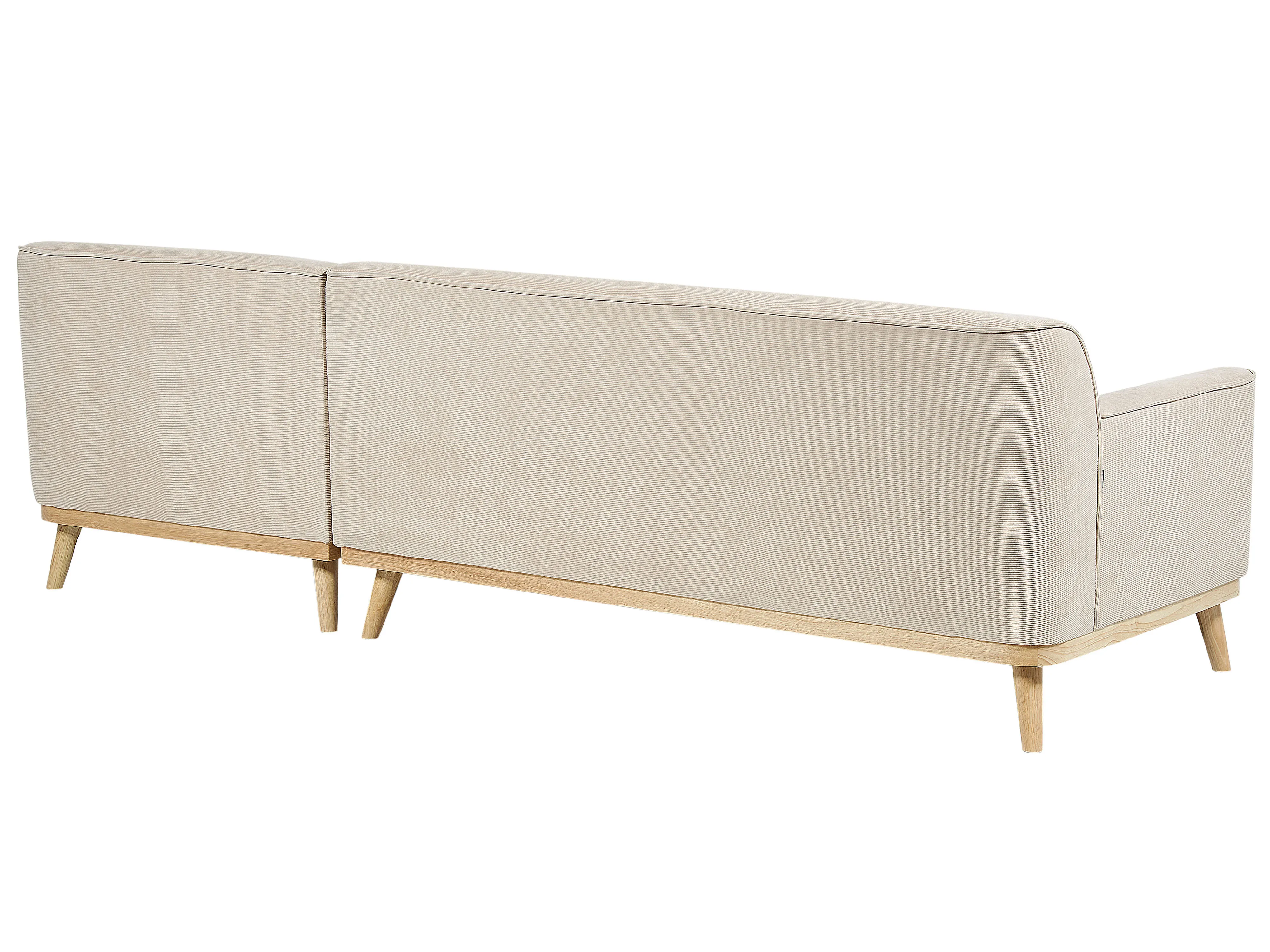 Hoekbank 3-zits SIMOS Corduroy Lichtbeige linkszijdig