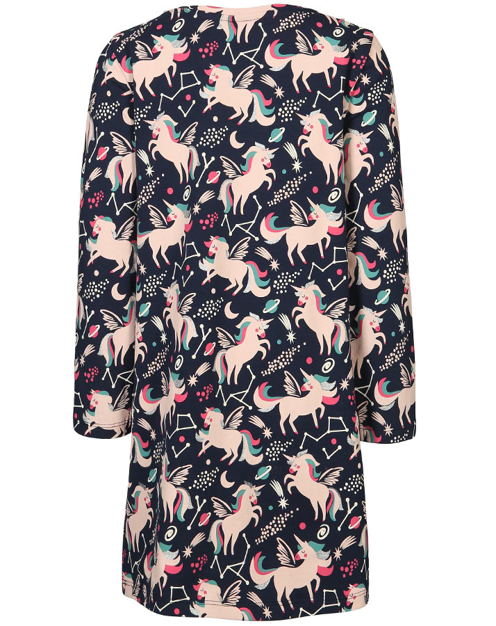 Jersey-Kleid PEGASUS AOP mit Tasche in navy