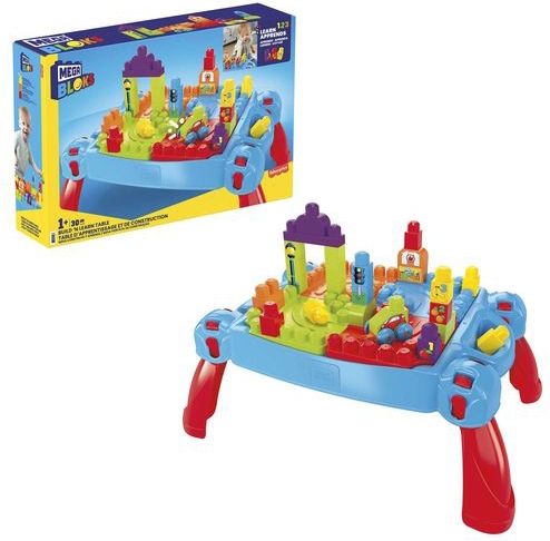 MEGA Bloks Tafel mobile bouw en leer - 30 blokken - Bouwstenen