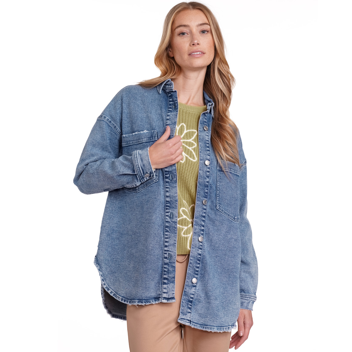 Jonas Nielsen Damen Jeanshemd mit Used-Waschung blau