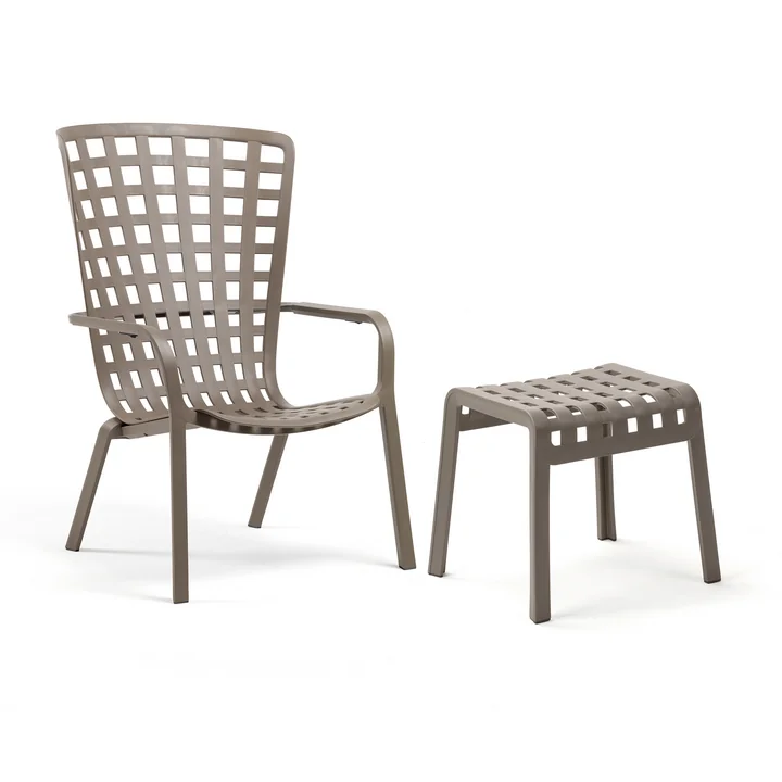 Nardi - Folio verstellbarer Outdoor-Sessel   Poggio Hocker, tortora