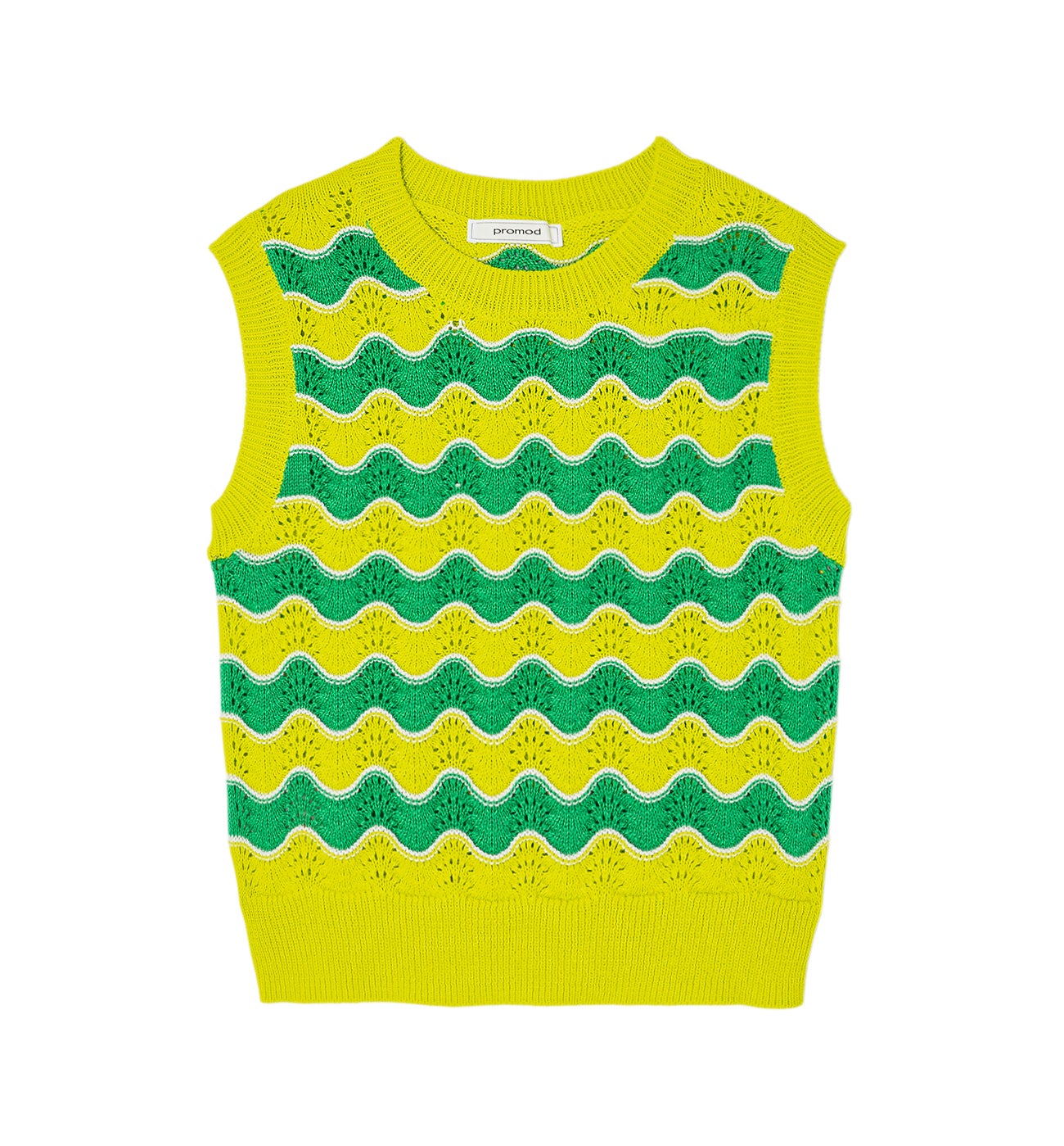 Pull sans manches en crochet - Rayures multicolores