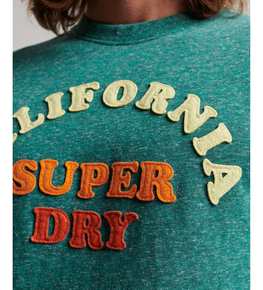 Camiseta Superdry Verde com Aplique 