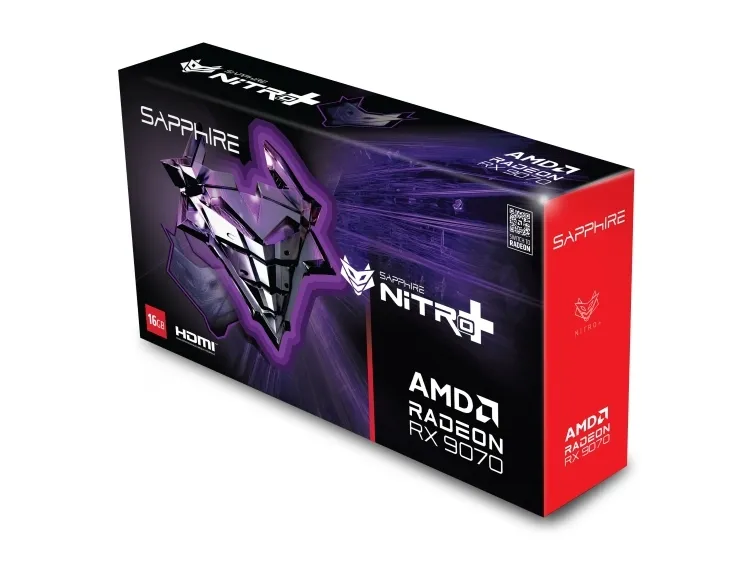 Sapphire NITRO  Radeon RX 9070 - Grafikkort - Radeon RX 9070 - 16 GB GDDR6 - PCIe 5.0 x16 - 2 x DisplayPort, 2 x HDMI