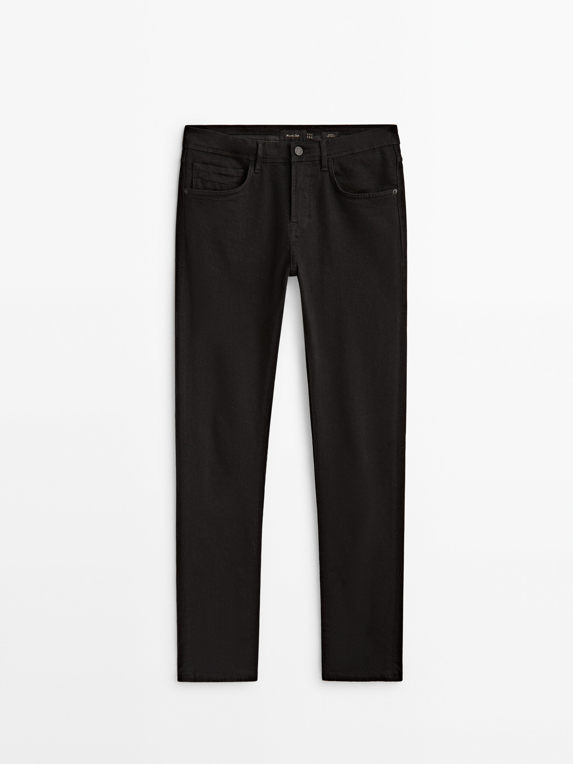 Calça jeans preta de corte justo - PRETA