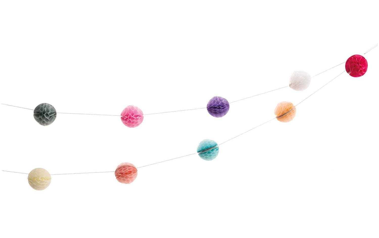 Girlande Wabenbälle 2 m, MehrfarbigDekoaccessoire für Ihre nächste Party von Rico Design