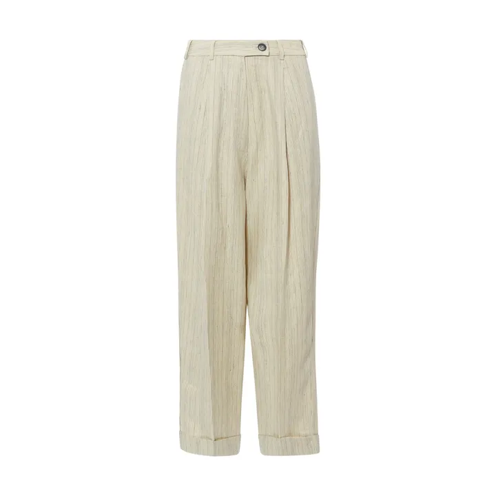 Cordera Pantalon Slub Masculine Lin | Crème