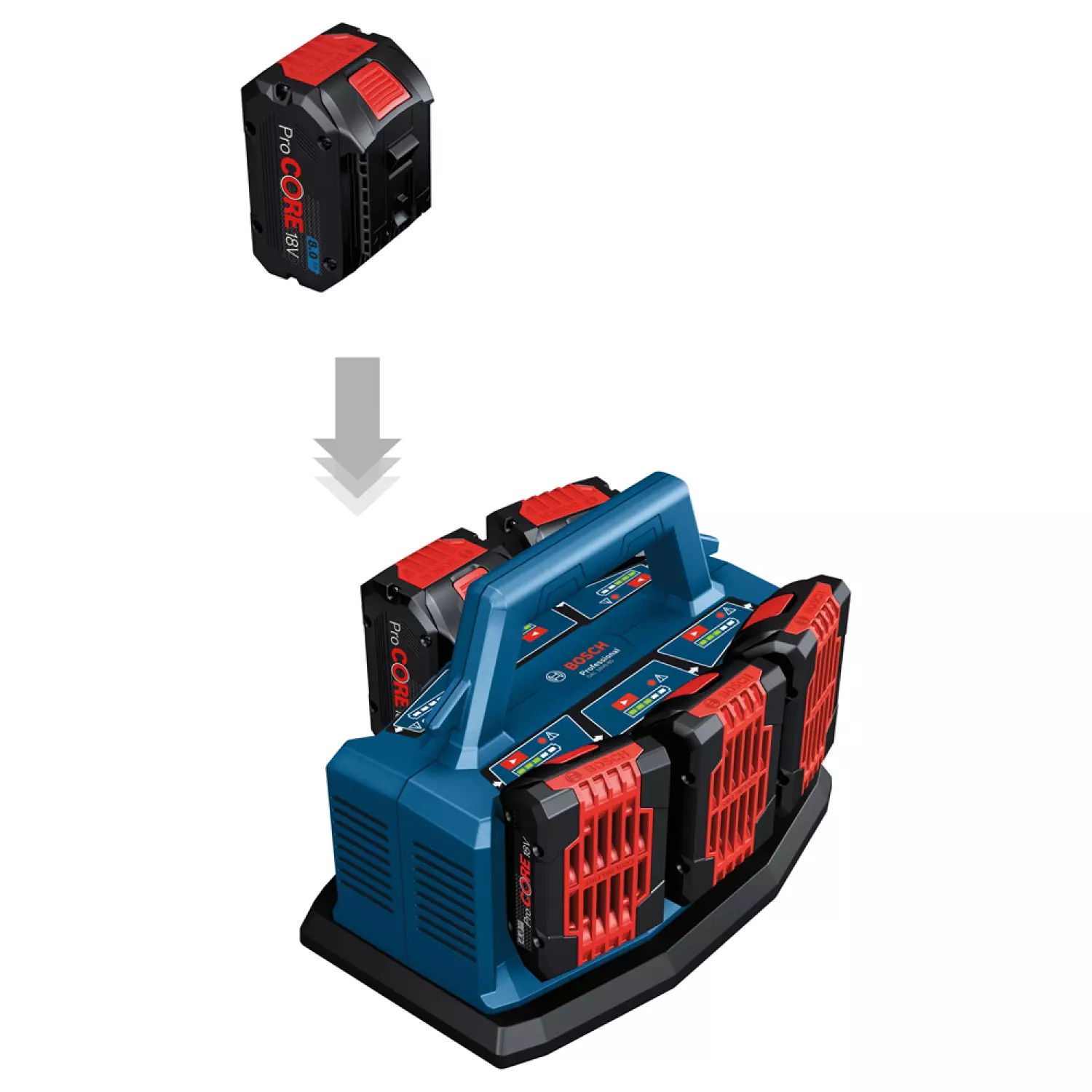 Bosch GAL 18V6-80 Oplader - 6 accu's - 8A