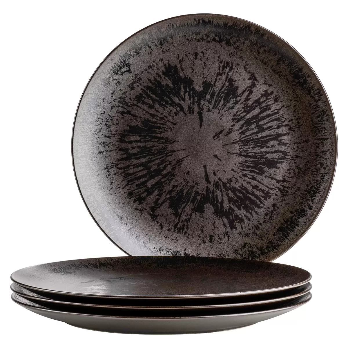 Platzteller-Set 4tlg. METALLIC BRONZE Schwarz