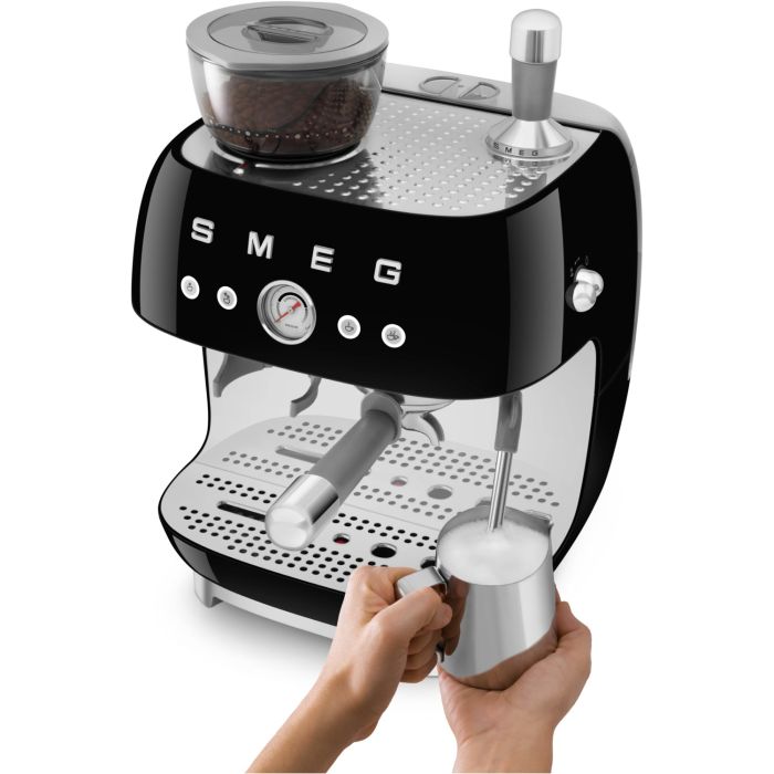 SMEG Espressomaschine mit Mahlwerk 50's Style EGF03BLEU Schwarz