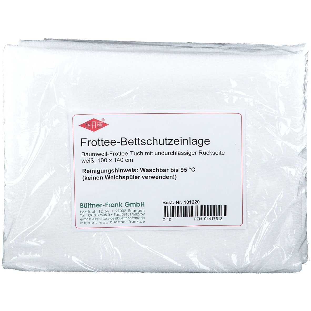 FRANK® Frottee-Betteinlage 140 x 100 cm weiß