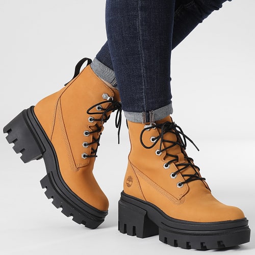 Boots Femme Everleigh 6 Inch Lace Up A41QK Wheat Nubuck