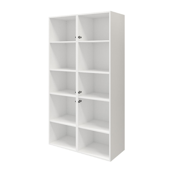 Armoire blanche 6 portes antracite mates GoodHome Atomia H. 187,5 x L. 100 x P. 47 cm