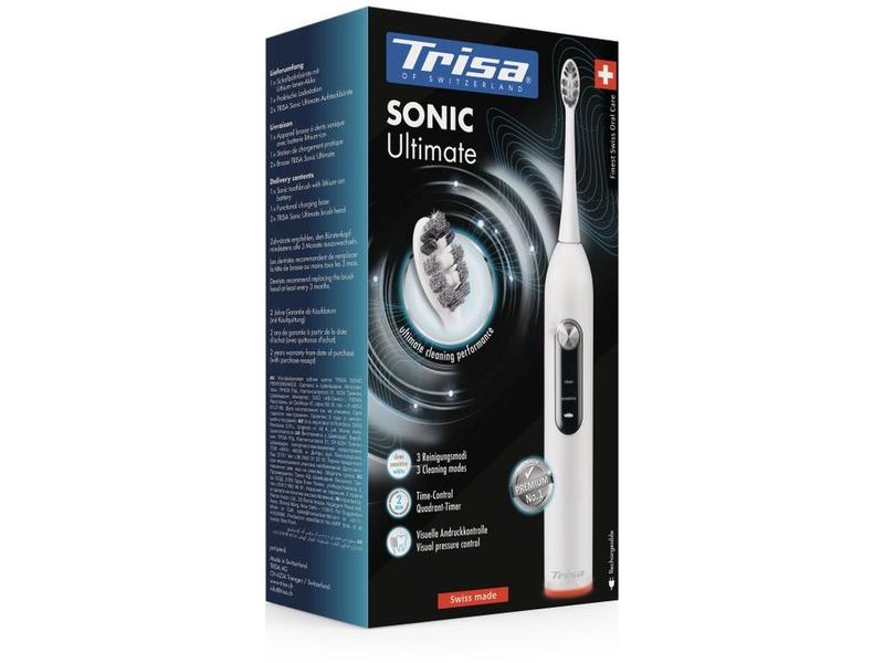 Trisa Schallzahnbürste Sonic Ultimate Weiss Elektrische Zahnbürste