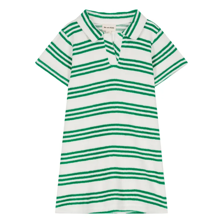 We Are Kids Robe Gaby Rayure Eponge Bio | Vert