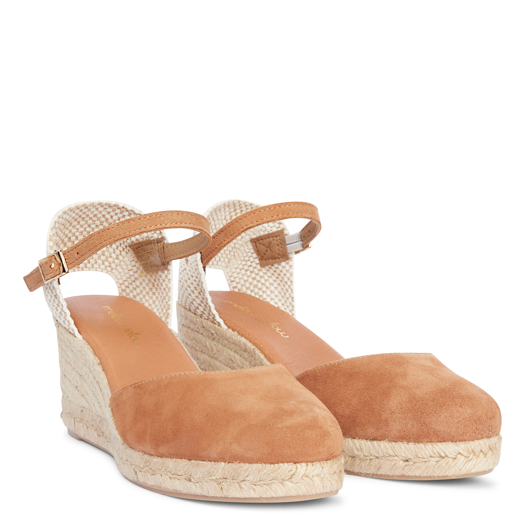 ESTRELLA - Sandales espadrilles compensées en cuir| Marron