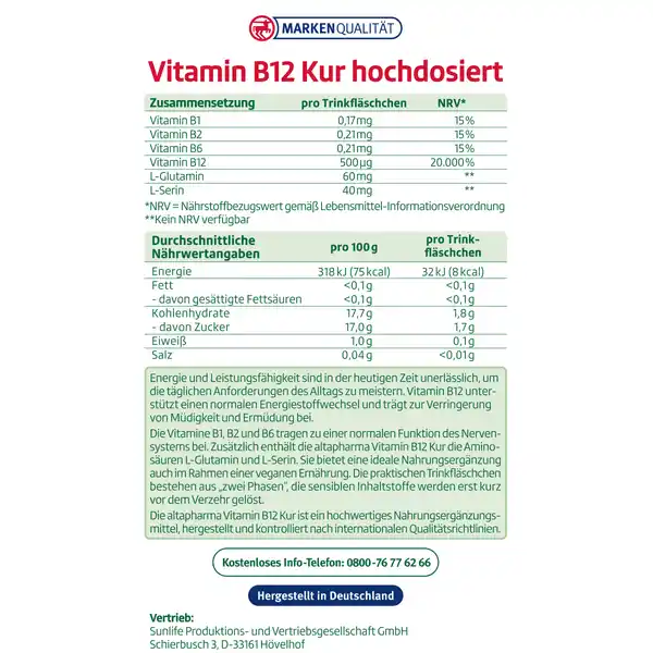 Vitamin B12 Kur hochdosiert