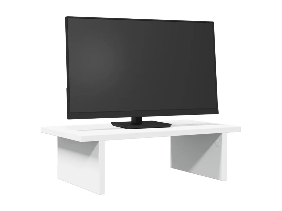 Support de moniteur blanc 50x27x15 cm bois d'ingénierie