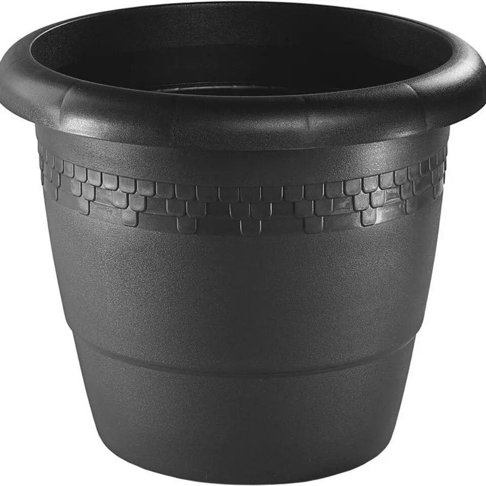 Hega Hogar Bloempot - antraciet - kunststof - sierrand - 60 cm