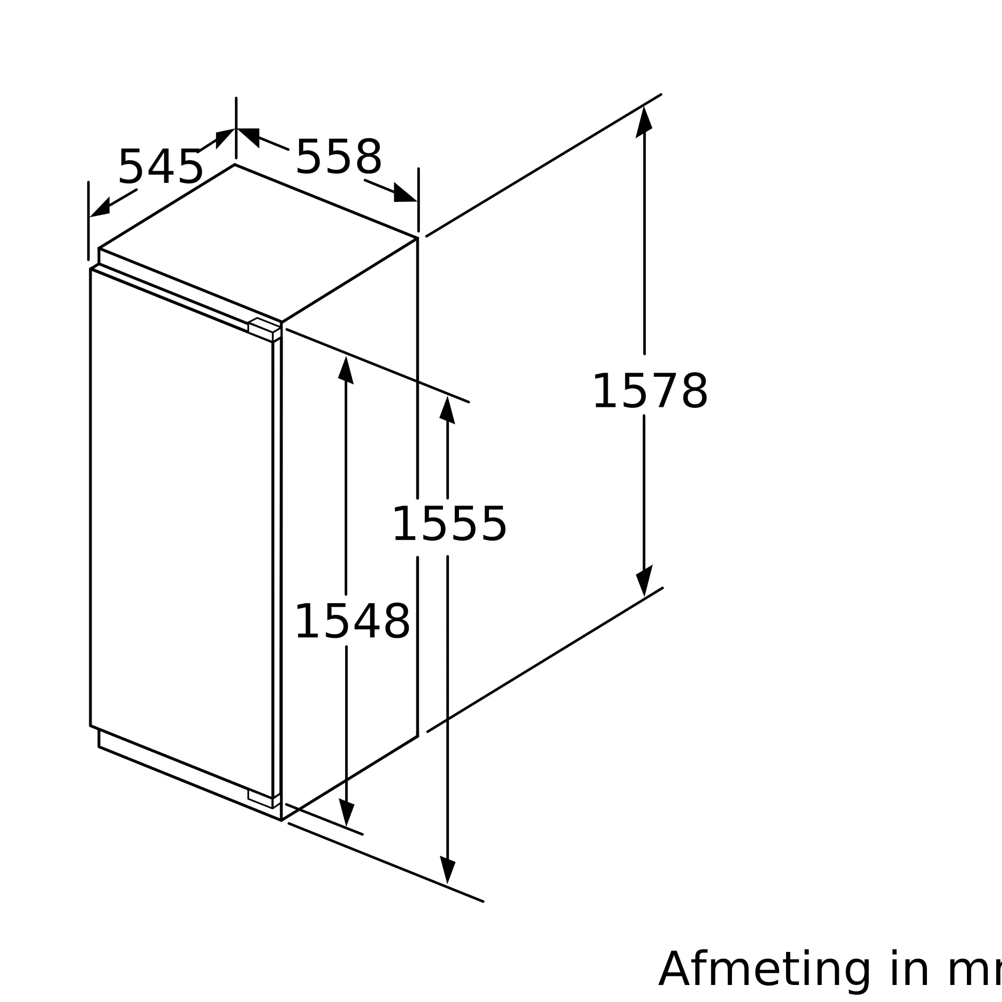 Serie 6 Inbouw koelkast met vriesvak 157.8 x 55.8 cm Vlakscharnier