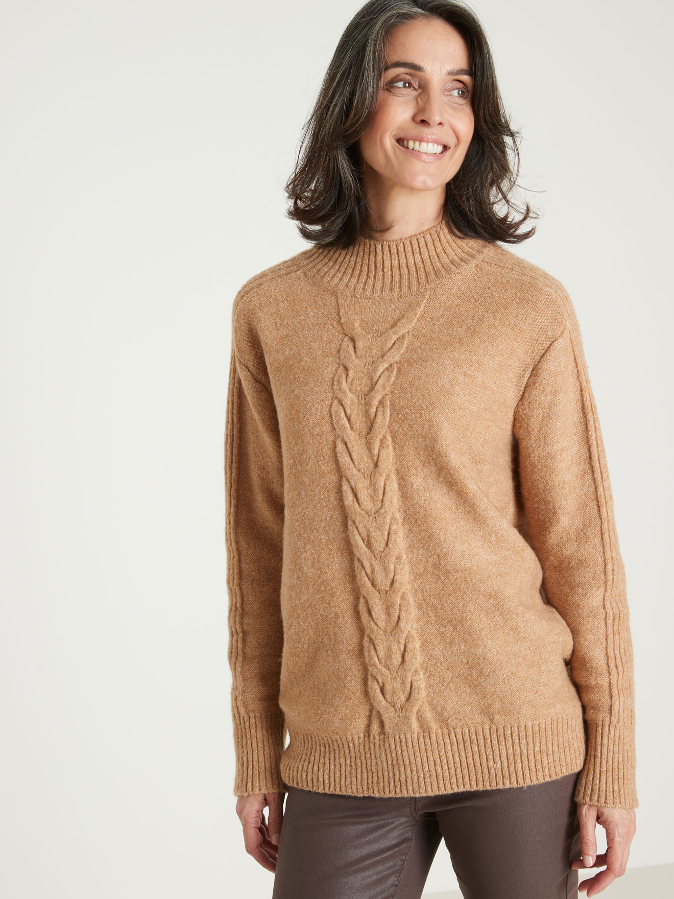 Pull col montant en jersey envers