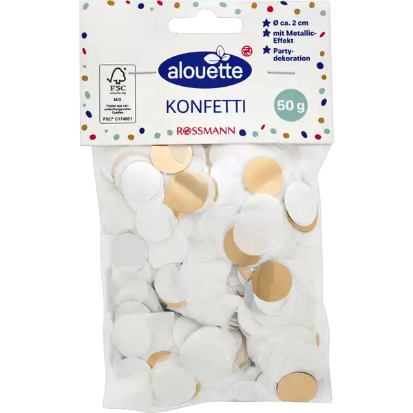 Konfetti, sortiert