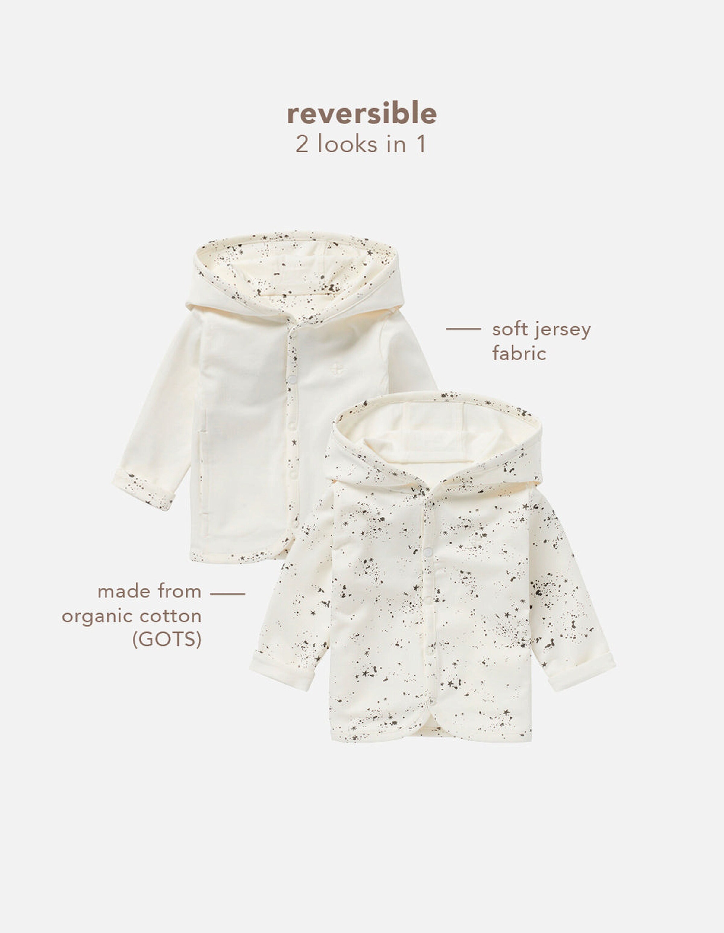 Noppies Baby Strickjacke Bonny - Reversible Taupe Melange