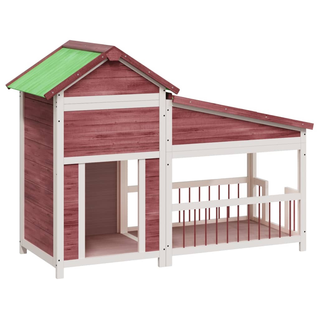 Casinha para cachorro vidaXL, madeira maciça de pinho, cor mocha, 143x60,5x109 cm
