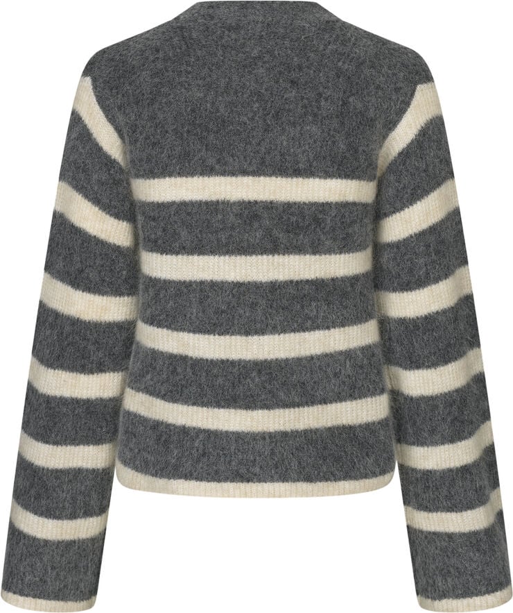 Second Female Ovalis Mohair Blend Knit Wide Sleeve Cardigan Volcanic ash